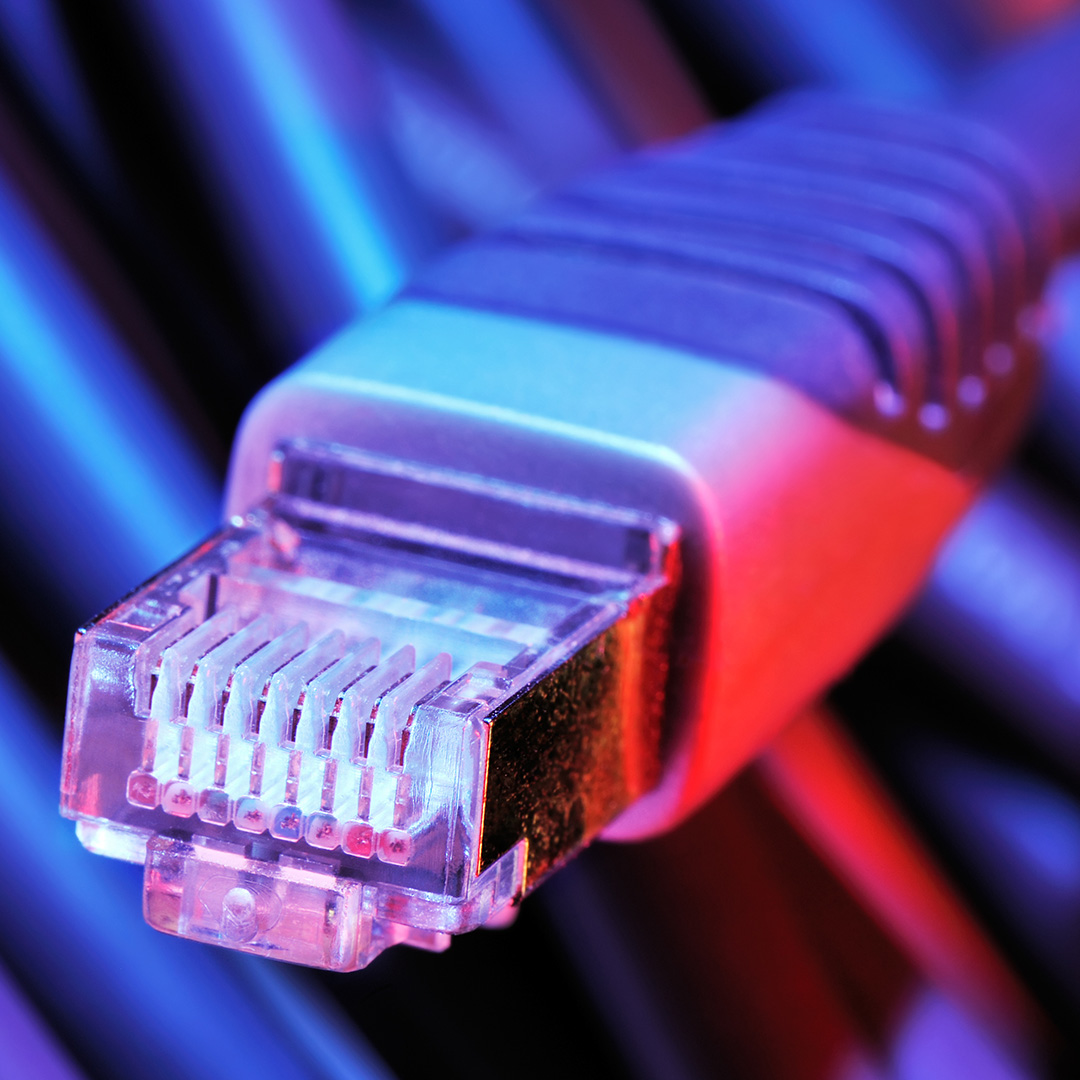Close up of an ethernet cable